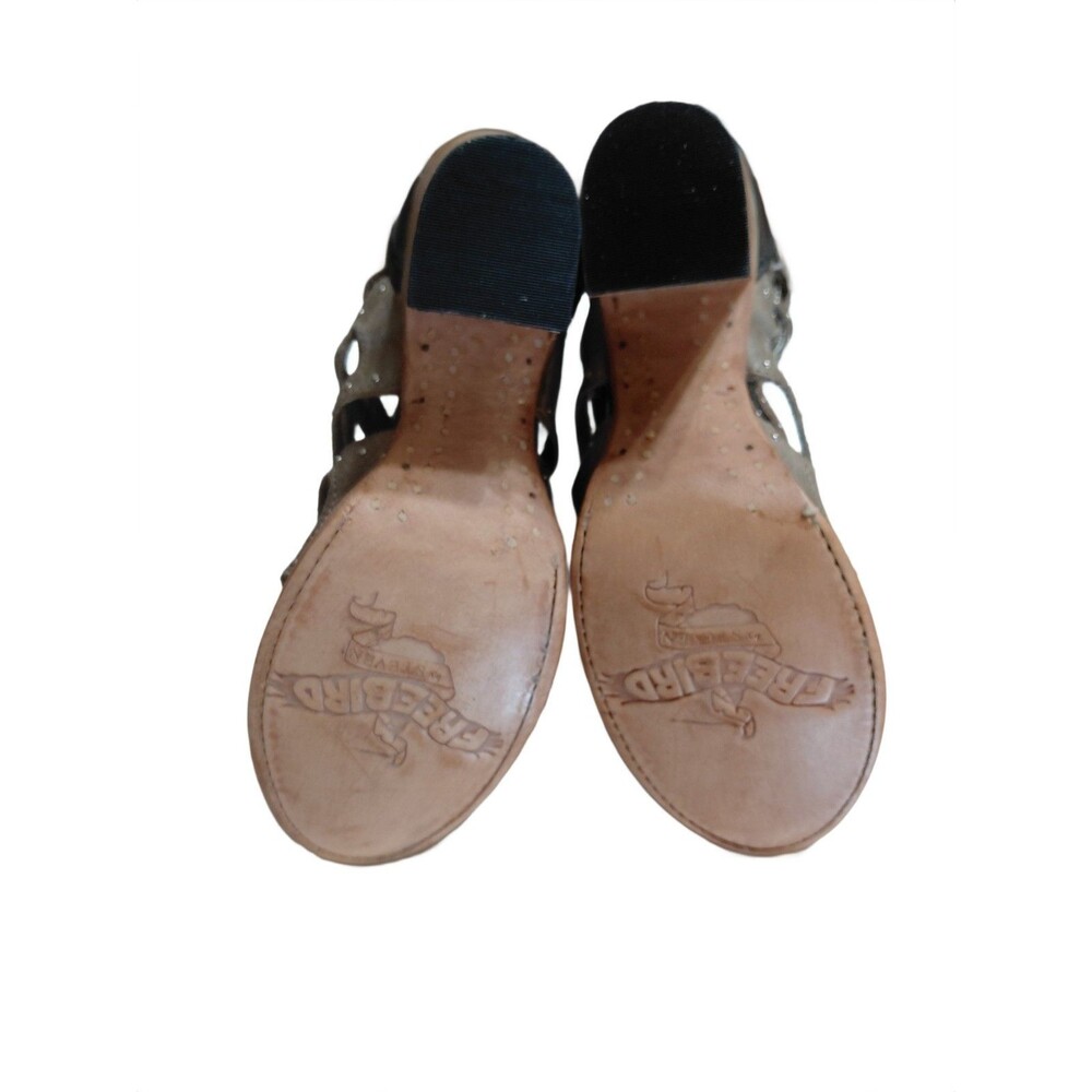 Freebird By Steven Gladiator Bootie Size 7 Lotus Taupe Leather Block Sandal - Picture 7 of 12